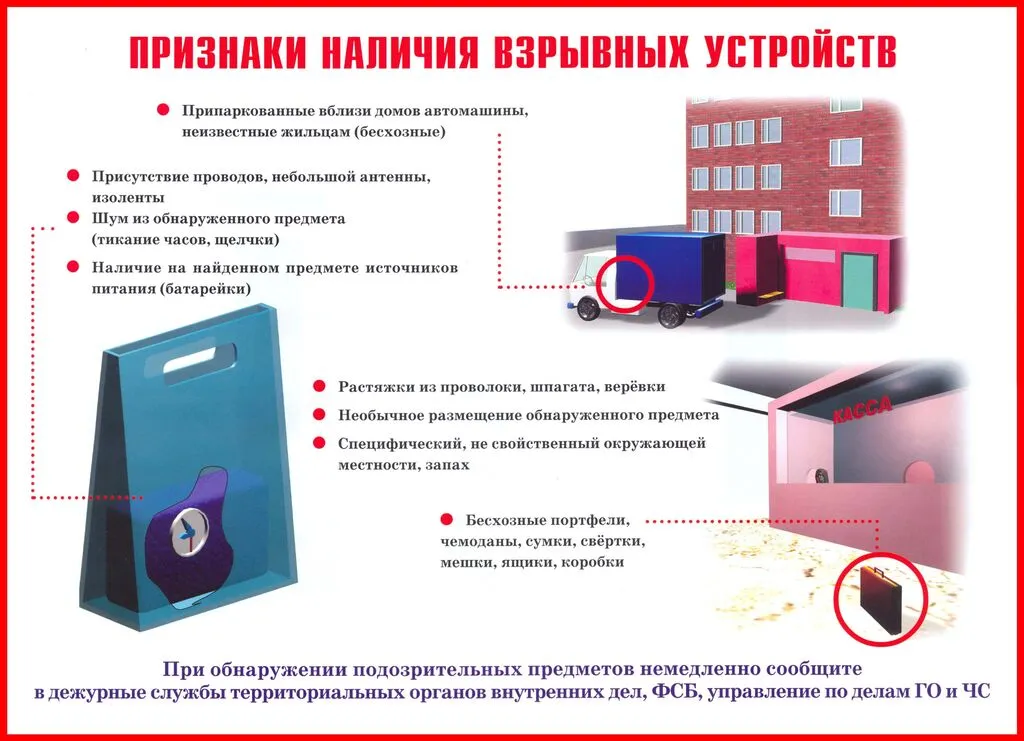 Плакат_Признаки наличия взрывчатых веществ